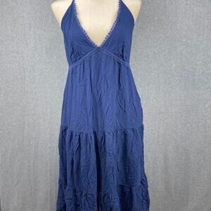 L5010 Sofia Vergara Blue Halter Dress Size XL
